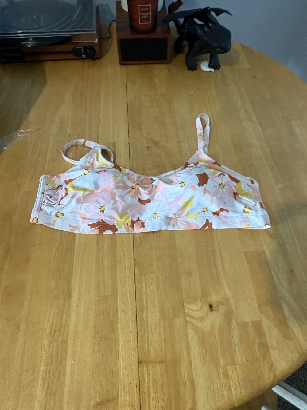 Xhilaration Floral Swim Top Women's Pink Multi Size 22W Plus Bralette Bikini